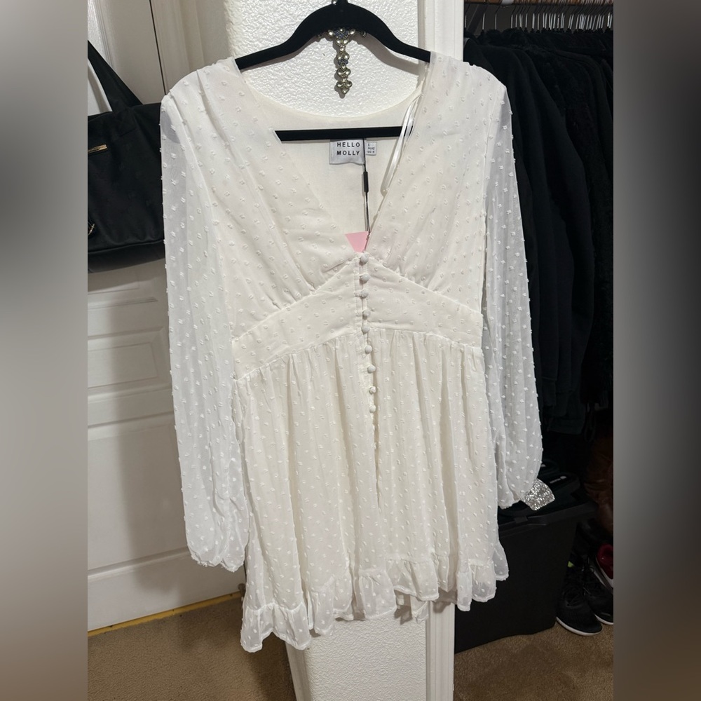 Hello Molly Cream Textured Dress